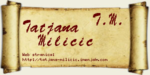 Tatjana Miličić vizit kartica